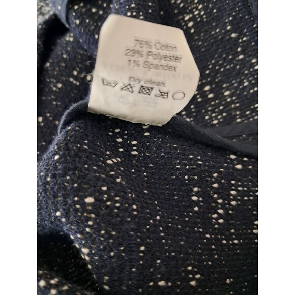 J.Crew Tweed Long Sleeve Zip Fasten Collarless Jacket Blue White Size XS - Picture 12 of 12